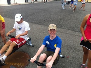 Justin at his first Athletes Without Limits "Learn to Row Day" in 2012.