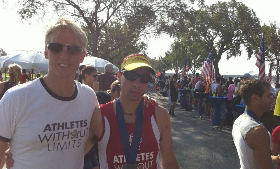 Triathlete Sean O'Rourke with Coach Barry Holman
